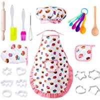 LIHAO 20 Piezas Mini Juego de Chef Niños Delantal Infantil Cocina Cortador de Galletas para Regalo Fiesta